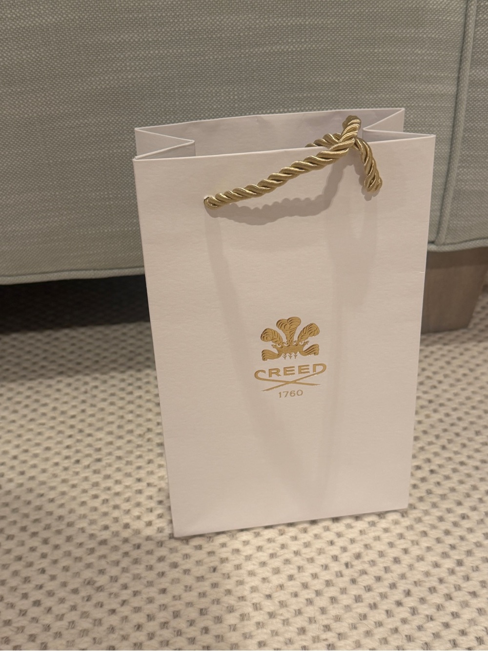 Creed White and Gold Branded Gift Sack